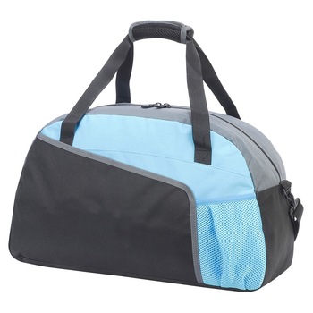 Geanta sport cu bretea de umar ajustabila Saloniki Holdall, Albastru deschis, Negru, Gri, Poliester 600D/420D Geanta sport cu bretea de umar ajustabila Saloniki Holdall, Albastru deschis, Negru, Gri, Poliester 600D/420D