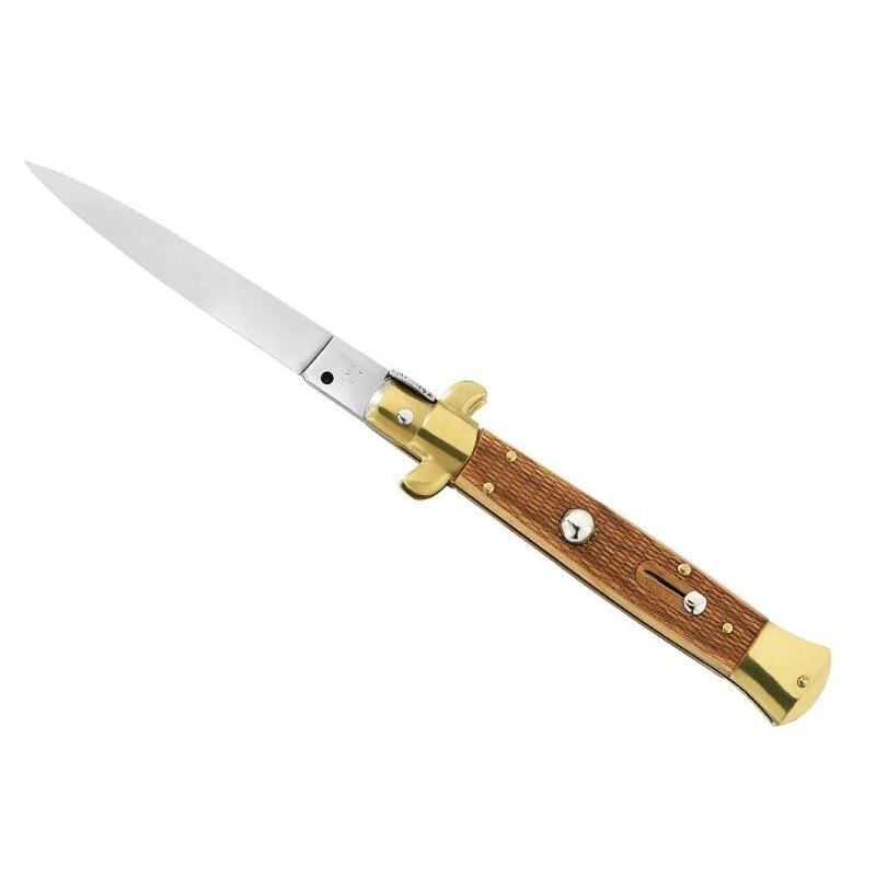 Briceag Divers, 9623, Otel inoxidabil/Lemn de maslin, 12 cm, Maro/Auriu