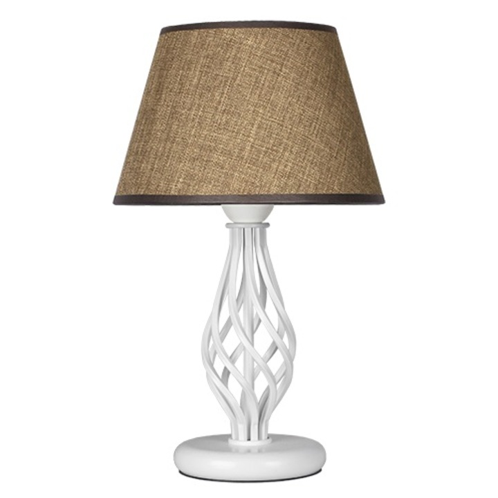 Lampa de masa Lightstyle Atlas Sami Brown, 1xE27, Alb