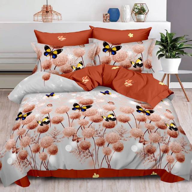 Lenjerie 6 piese din Bumbac Finet, model Fluturi aa 235 x 240
