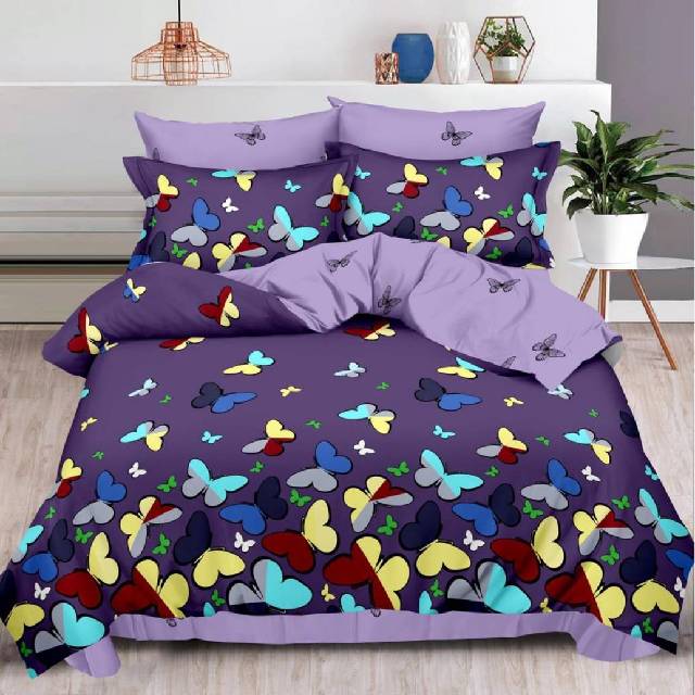 Lenjerie 6 piese din Bumbac Finet, model Fluturi mm 235 x 240