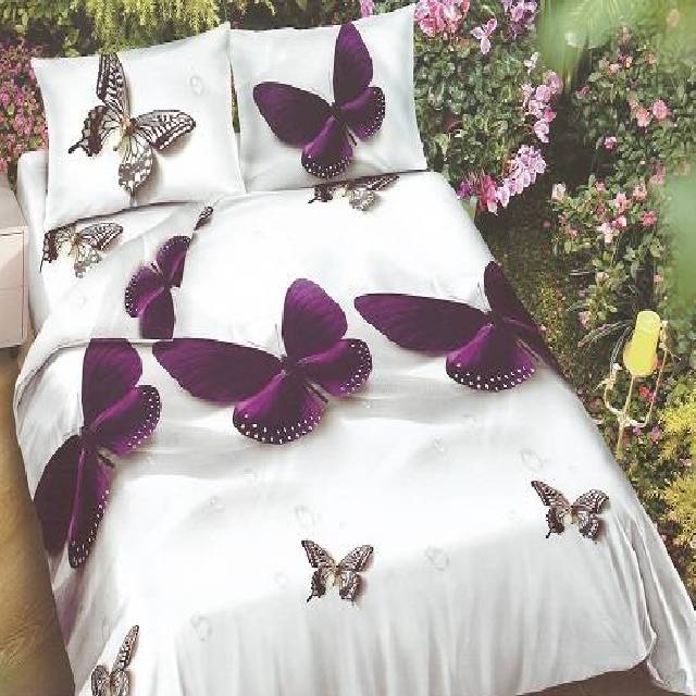 Lenjerie 6 piese din Bumbac Finet, model Fluturi m 235 x 240