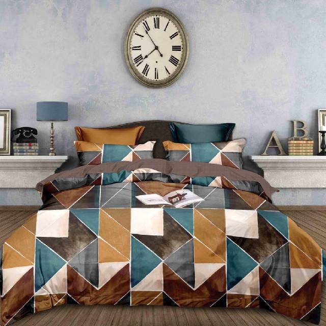 Lenjerie 6 piese din Bumbac Finet, model Geo Multi 235 x 240