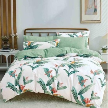 Lenjerie 6 piese din Bumbac Finet, model Green Corn 235 x 240 Lenjerie 6 piese din Bumbac Finet, model Green Corn 235 x 240