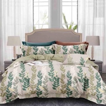 Lenjerie 6 piese din Bumbac Finet, model Green Plant 235 x 240 Lenjerie 6 piese din Bumbac Finet, model Green Plant 235 x 240