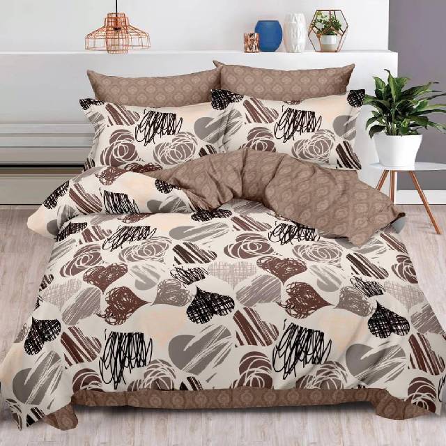 Lenjerie 6 piese din Bumbac Finet, model Heart Swirl 235 x 240