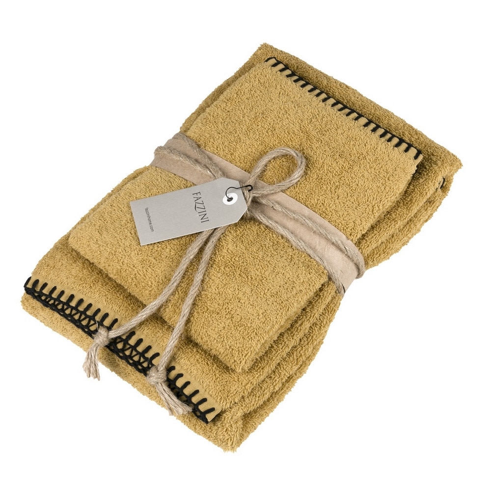 Set 2 prosoape Furia , FAZZINI Home - 1 prosop 50x100 si 1 prosop 38x50, culoarea mustar