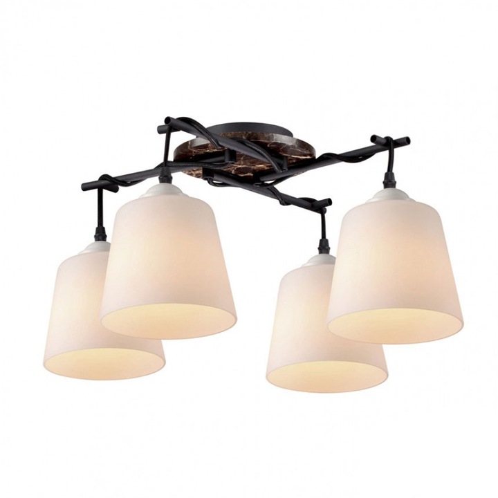 Candelabru, Lightex, AIDA, 4xE27, 400x400x255mm, Negru/Alb