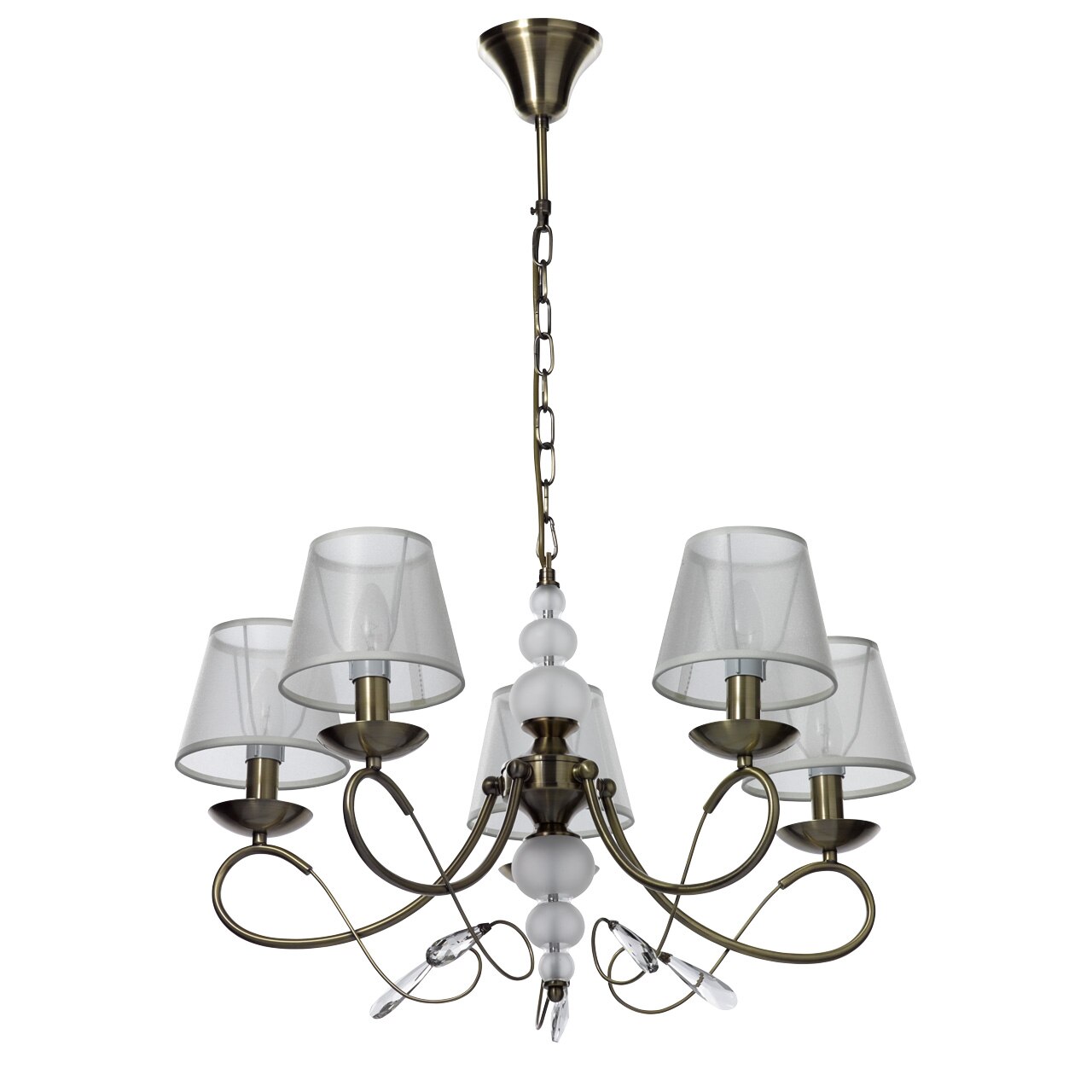 Candelabru, MW-LIGHT, Federica, 5 becuri, cu cristale, 40W, E14