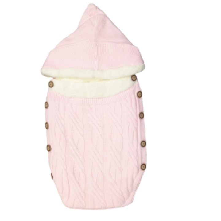 Зимен бебешки чувал Coccoo Bebe бял, с подплата, с качулка, 68 см.