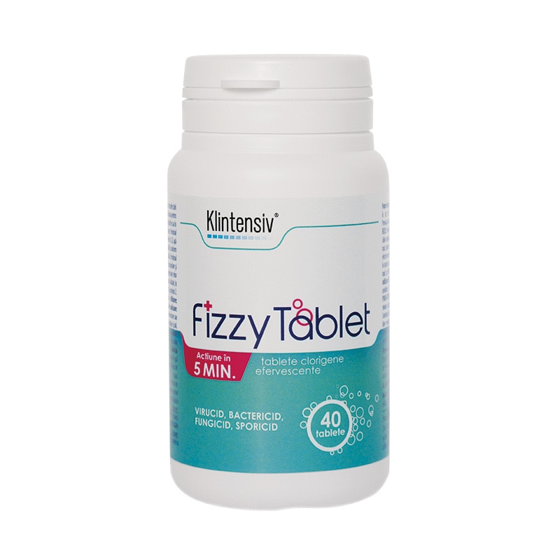 Dezinfectant concentrat sub forma de tablete clorigene, 3.3 grame, Fizzy Tablet, 40 de tablete, KLINTENSIV