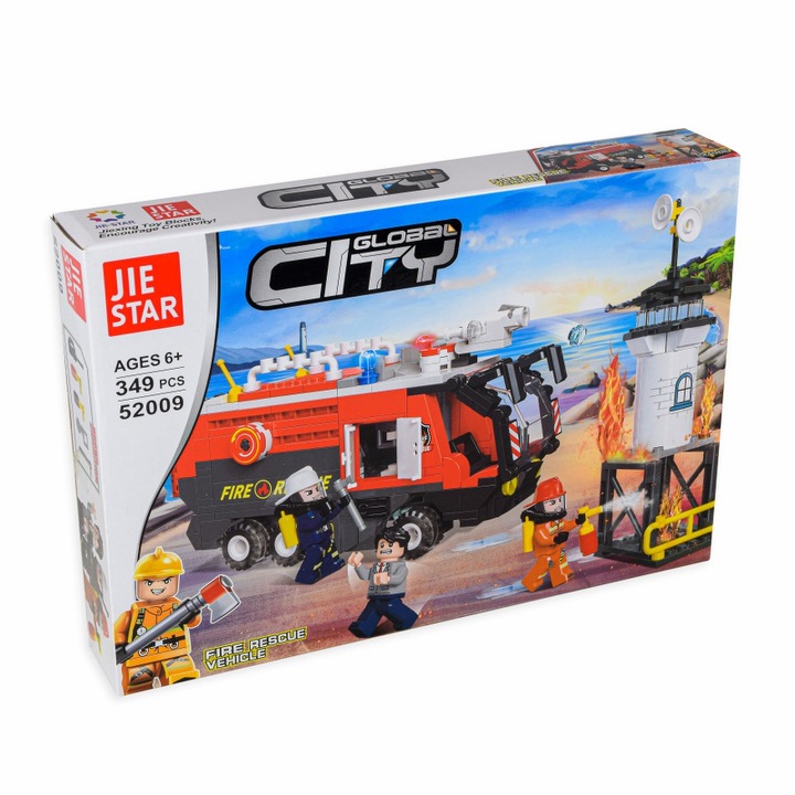 SARA 85 CITY gyermek építőkészlet, város tűzoltás, 349 részes