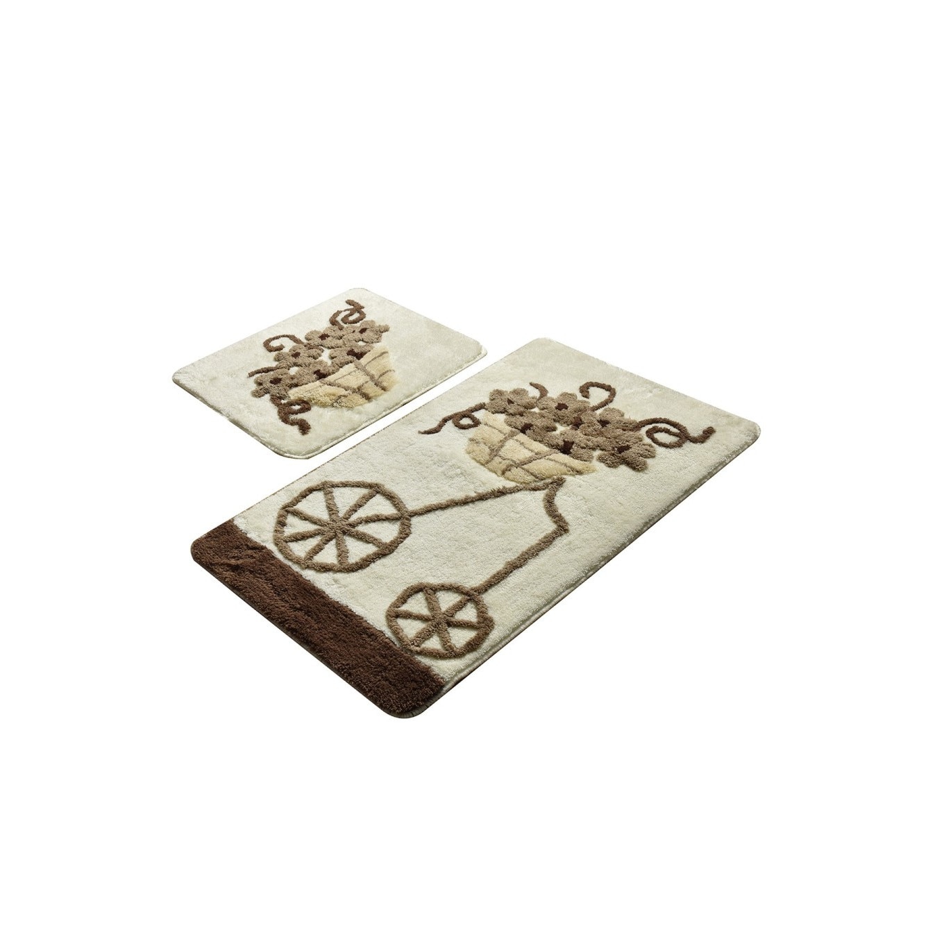 Set 2 covorase baie, acril, 60x100cm, 50x60 cm, Allesia Home, Alacati - Brown