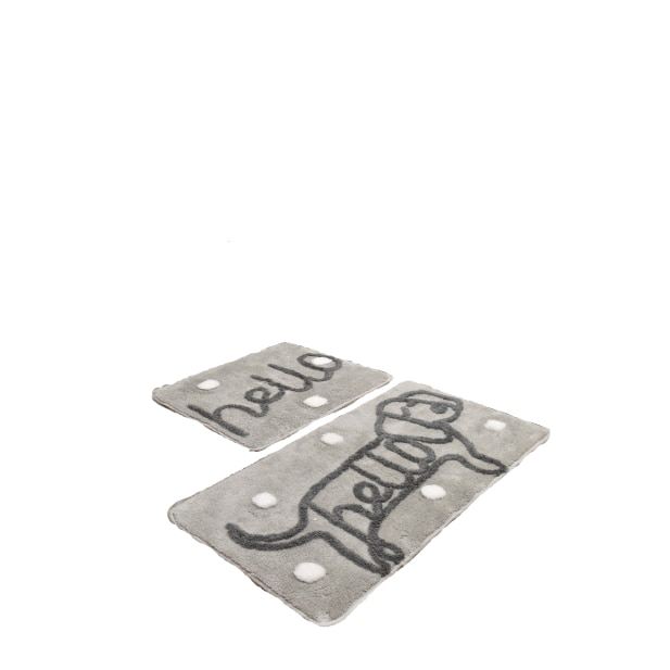 Set 2 covorase baie, acril, 60x100cm, 50x60 cm, Allesia Home, Hi Dog - Grey