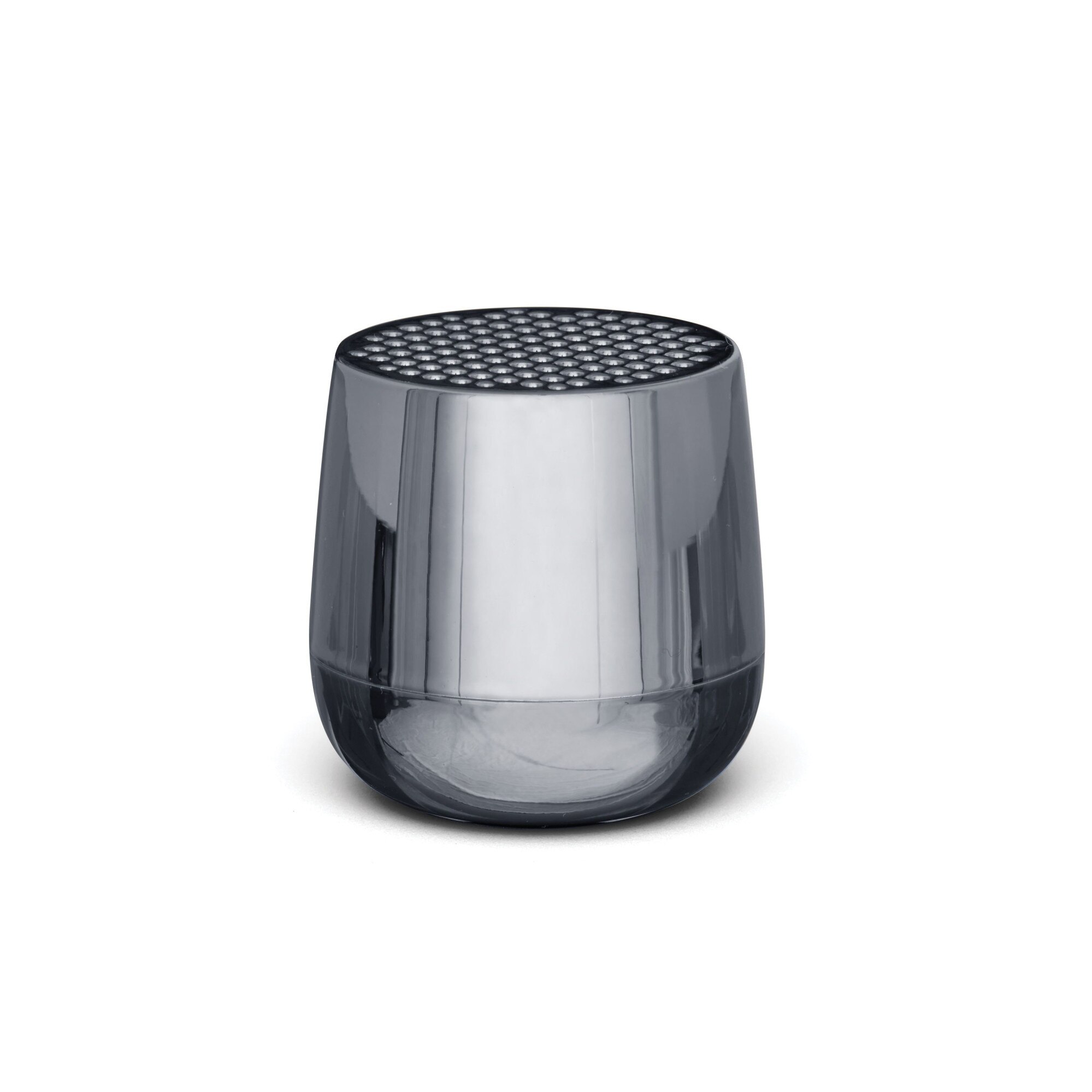 Boxa portabila Lexon, Mino+, conectare Bluetooth, functie hands-free, functie telecomanda pentru selfie-uri, incarcare wireless/USB-C, design mini, gri metalic