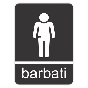 Indicator Toaleta barbati, pvc rigid , 14x10cm Indicator Toaleta barbati, pvc rigid , 14x10cm