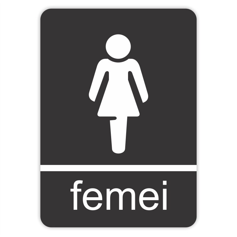 Toaleta femei, indicator pvc rigid , 14x10cm