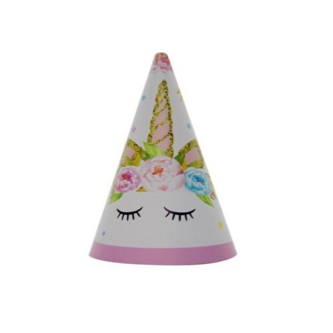 Set 8 coifuri unicorn flori 21 cm