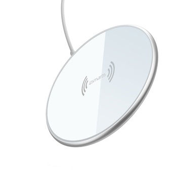 Suport de incarcare fara fir pentru iPhone cu Magsafe si dispozitive care accepta incarcarea fara fir , 4smarts Wireless Charger UltiMAG 15W, alb Suport de incarcare fara fir pentru iPhone cu Magsafe si dispozitive care accepta incarcarea fara fir , 4smarts Wireless Charger UltiMAG 15W, alb