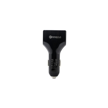 Incarcator auto Qualcomm 3.0, 4 porturi USB, Negru Incarcator auto Qualcomm 3.0, 4 porturi USB, Negru
