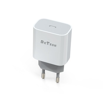 Incarcator compatibil telefon smart, Detech, Mixt 5V 3.0A / 9V 2.0A / 12V 1.5A, iesire mufa mama type-c, incarcare rapida Incarcator compatibil telefon smart, Detech, Mixt 5V 3.0A / 9V 2.0A / 12V 1.5A, iesire mufa mama type-c, incarcare rapida