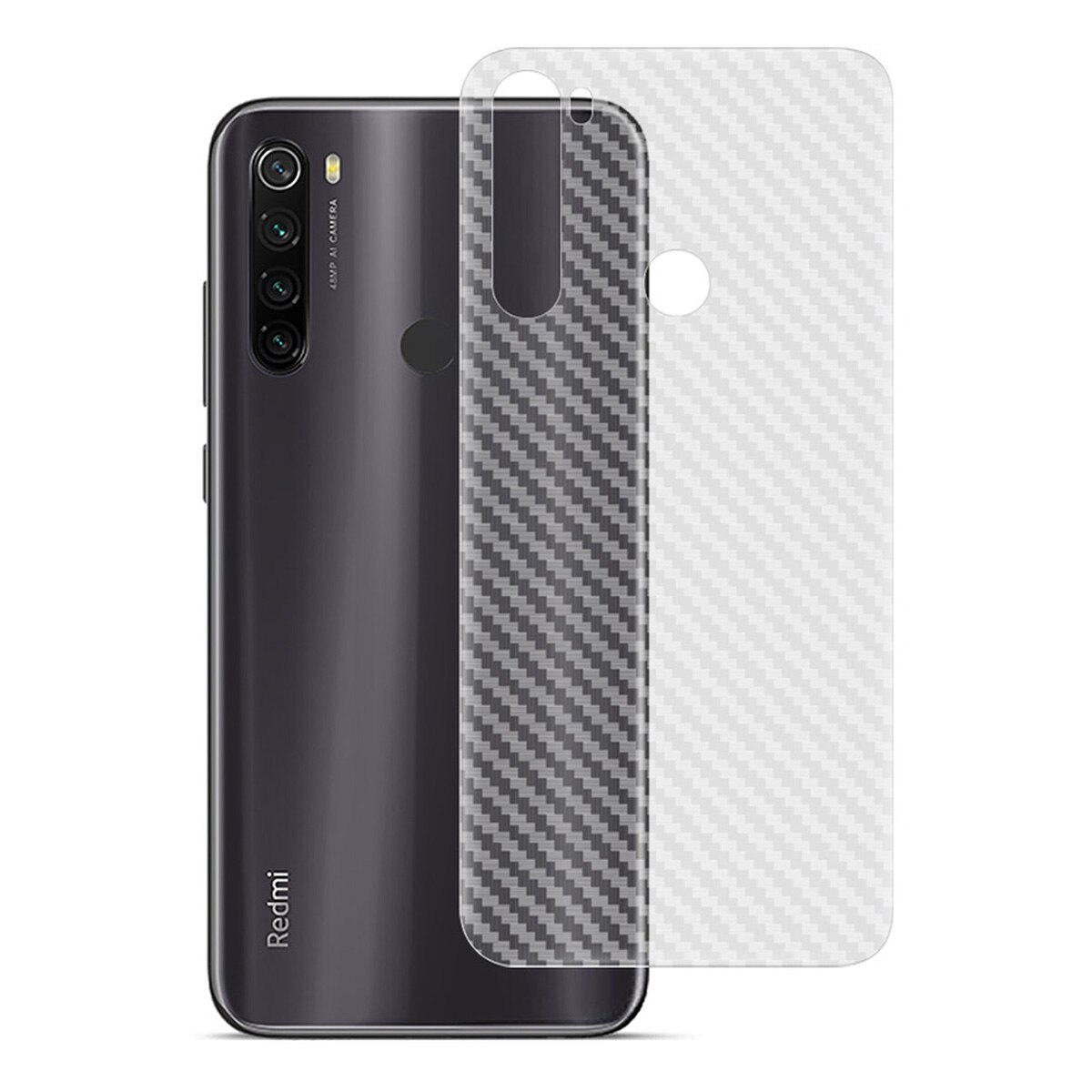 Folie de protectie spate, IMAK, Fibra de carbon, Compatibil cu REDMI NOTE 8T, Alb