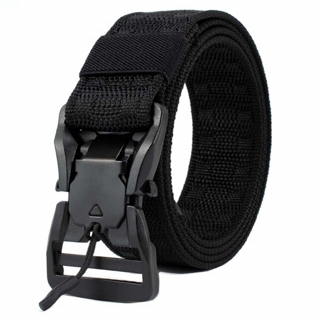 Curea centura Pufo Tactical Army pentru barbati 3.8 x 125 cm, catarama magnetica, negru