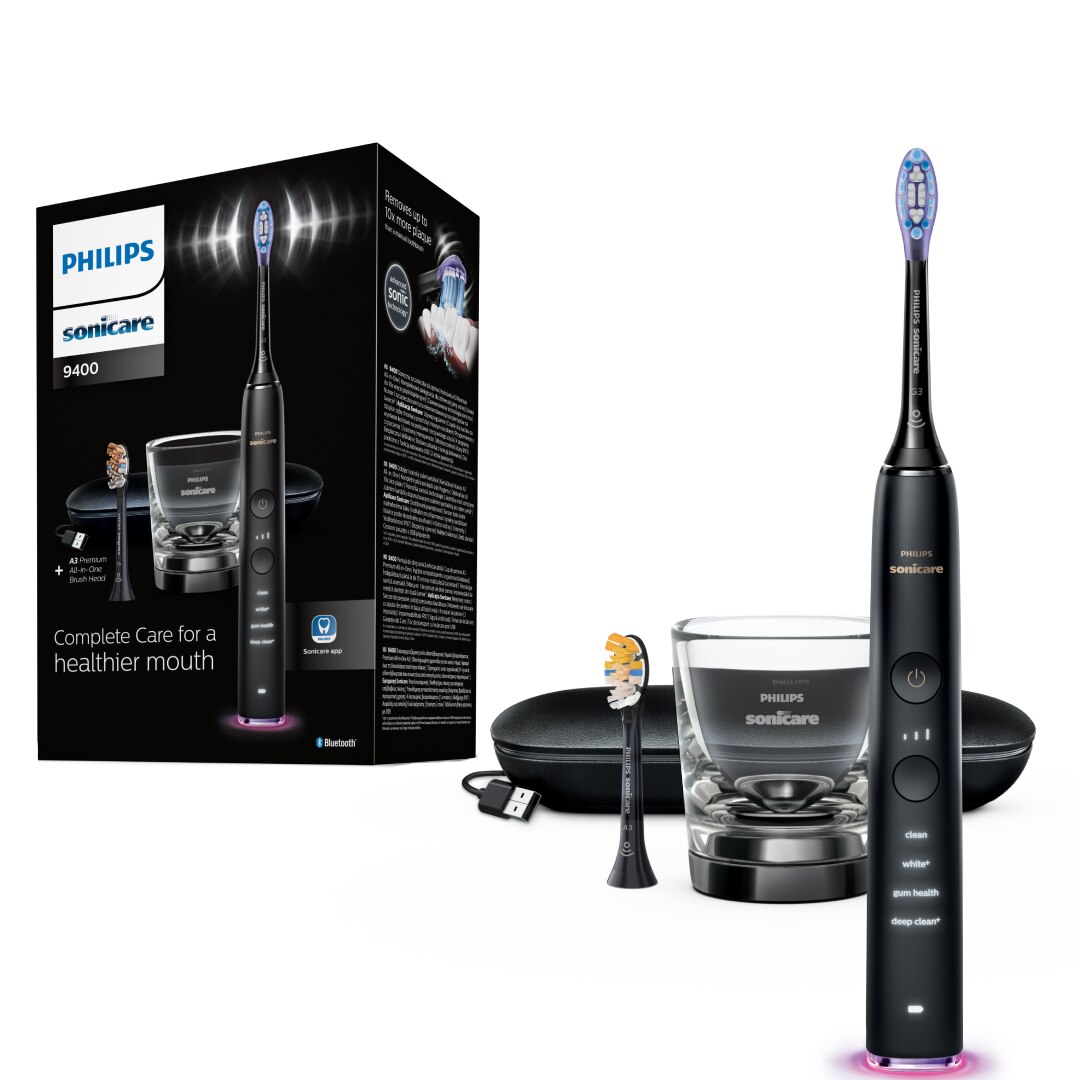 Periuta de dinti sonica electrica Philips Sonicare DiamondClean 9000 HX9917/89, 62000 miscari/minut, 4 moduri de curatare, 3 nivele intensitate, senzor presiune, functia BrushSync,