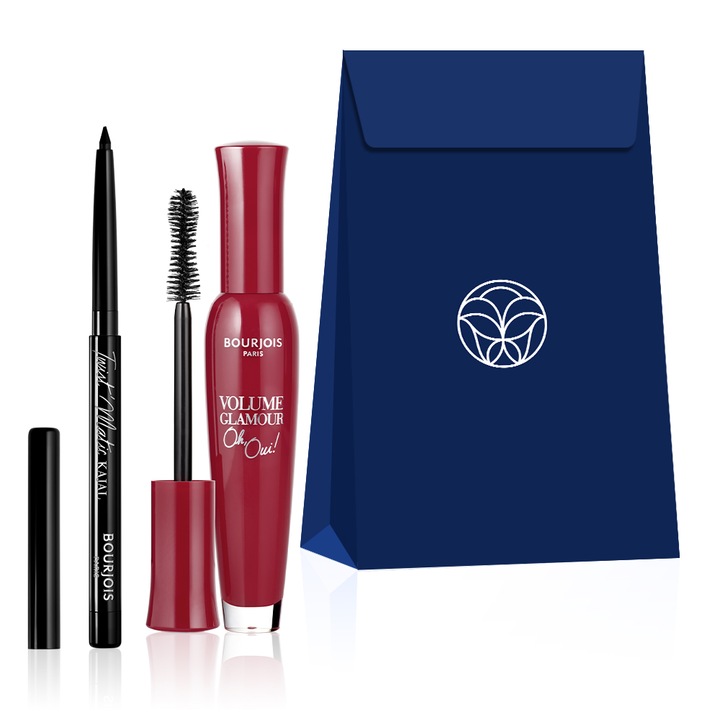 Комплект Bourjois: Спирала за очи Big Lashes Oh, Oui! 7 мл + Очна линия automatic Twist'Matic Kajal 01 Char’kohl, 0.20 гр