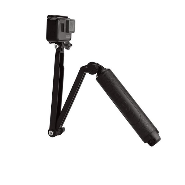 Селфи стик водоустойчив Telesin за спортни видеокамери, 180 градуса ротация, сгъваем, 60 см, черен