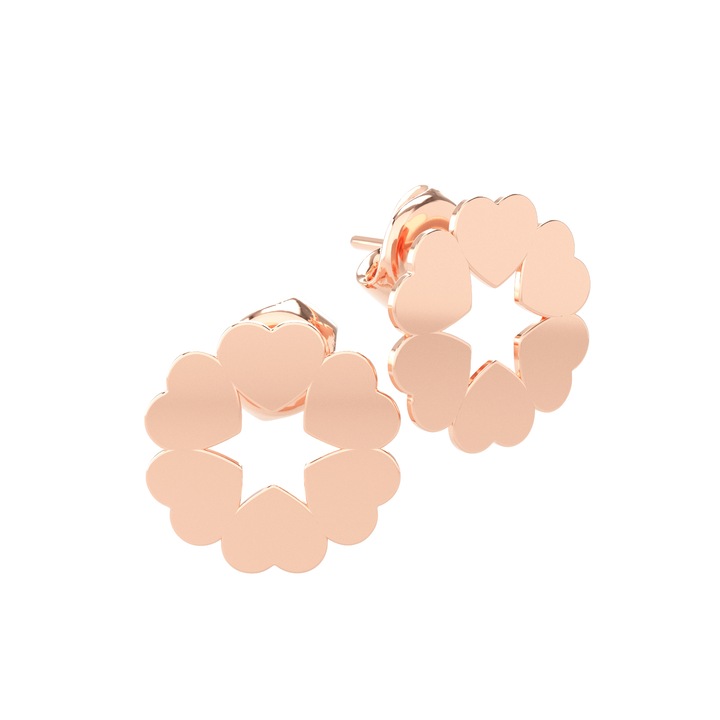14K Rose Gold Love Circle fülbevaló