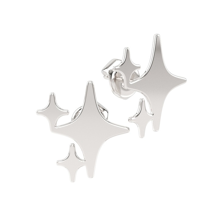 Cercei din aur alb 14K Sparkles