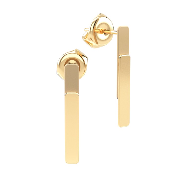 Cercei din aur galben 14K Half Mat