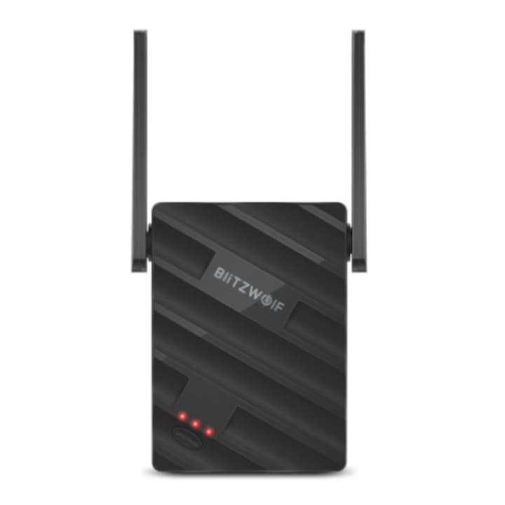 Усилвател за Wi-Fi мрежа BlitzWolf BW-NET2, 2 антени, Черен