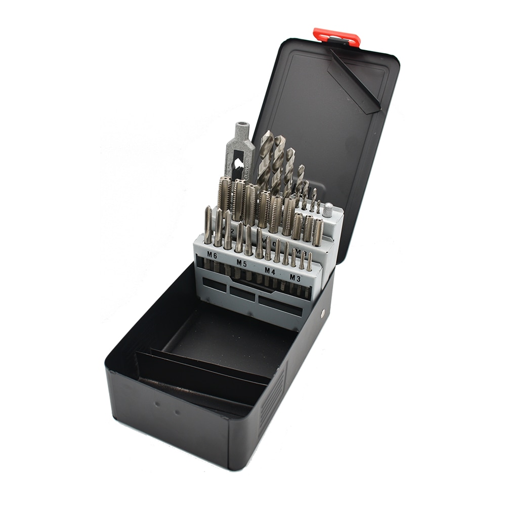 Set Burghie DIN 338, HSS Rectificat si Tarozi de mana DIN 352, HSS, 29 piese