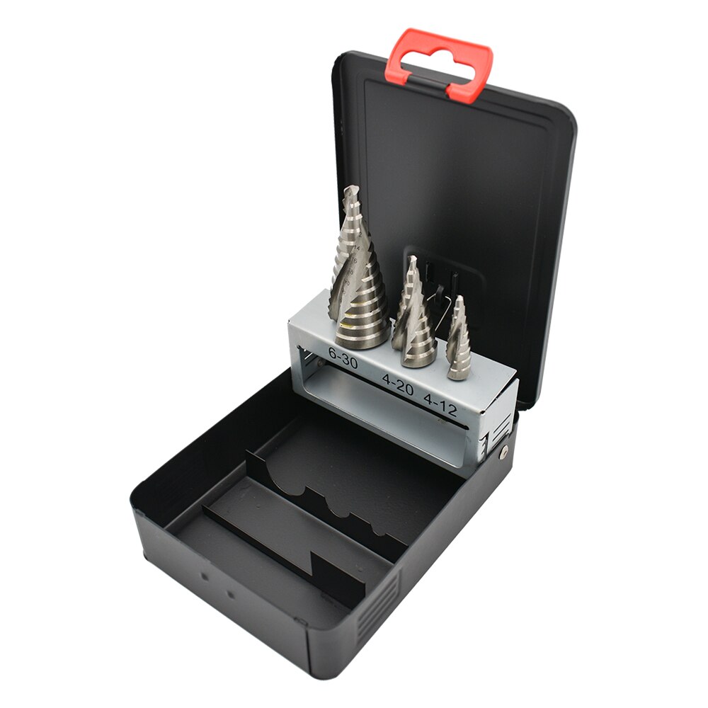 Set Burghie in trepte canale elicoidale, HSS RECTIFICAT, 3 piese