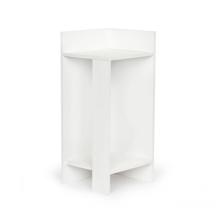 Noptiera in stil modern din pal, alba 60x25
