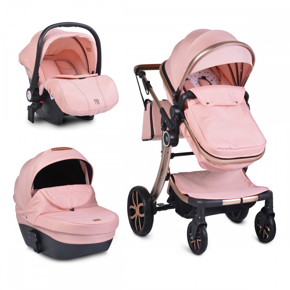 Carucior modular 3 in 1 Moni Polly Pink