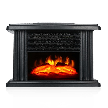 Aeroterma Deliny®, forma de semineu, controlabil din telecomanda, 1000 w, Negru