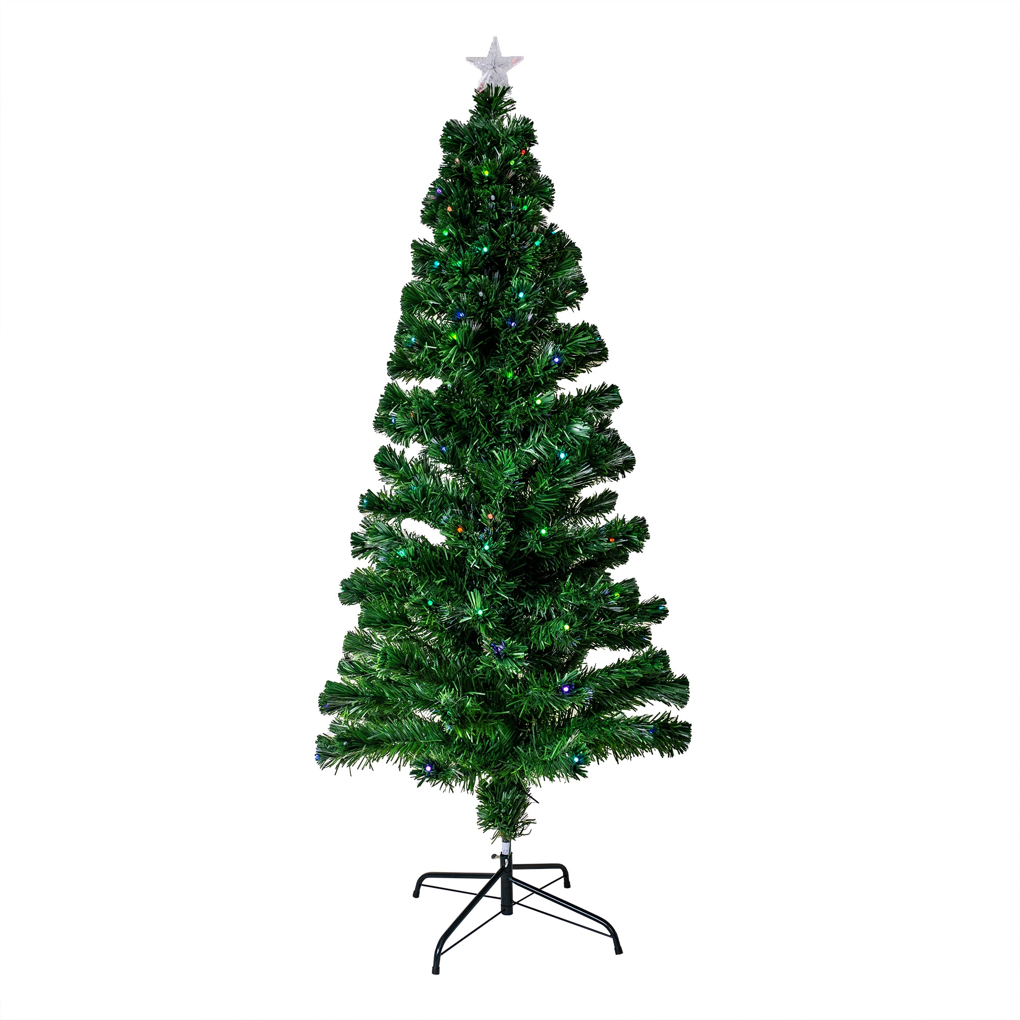 Brad artificial cu fibra, instalatie si suport, inaltime 1.80m, verde / CD 4199