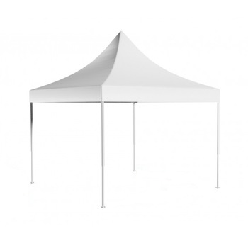 Cort pavilion evenimente 4x4m, din aluminiu de 50mm, alb, pliabil, cu conectori din aluminiu, cu pereti decorativi pentru picioare Cort pavilion evenimente 4x4m, din aluminiu de 50mm, alb, pliabil, cu conectori din aluminiu, cu pereti decorativi pentru picioare
