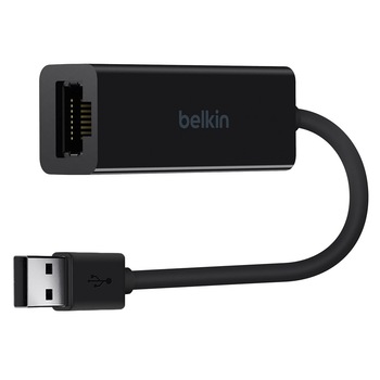 Adaptor Belkin USB-A la Gigabit Ethernet negru Adaptor Belkin USB-A la Gigabit Ethernet negru