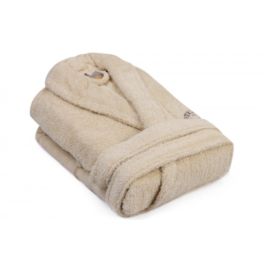 Halat de baie unisex bumbac, marime M/L, Beverly Hills Polo Club, Crem