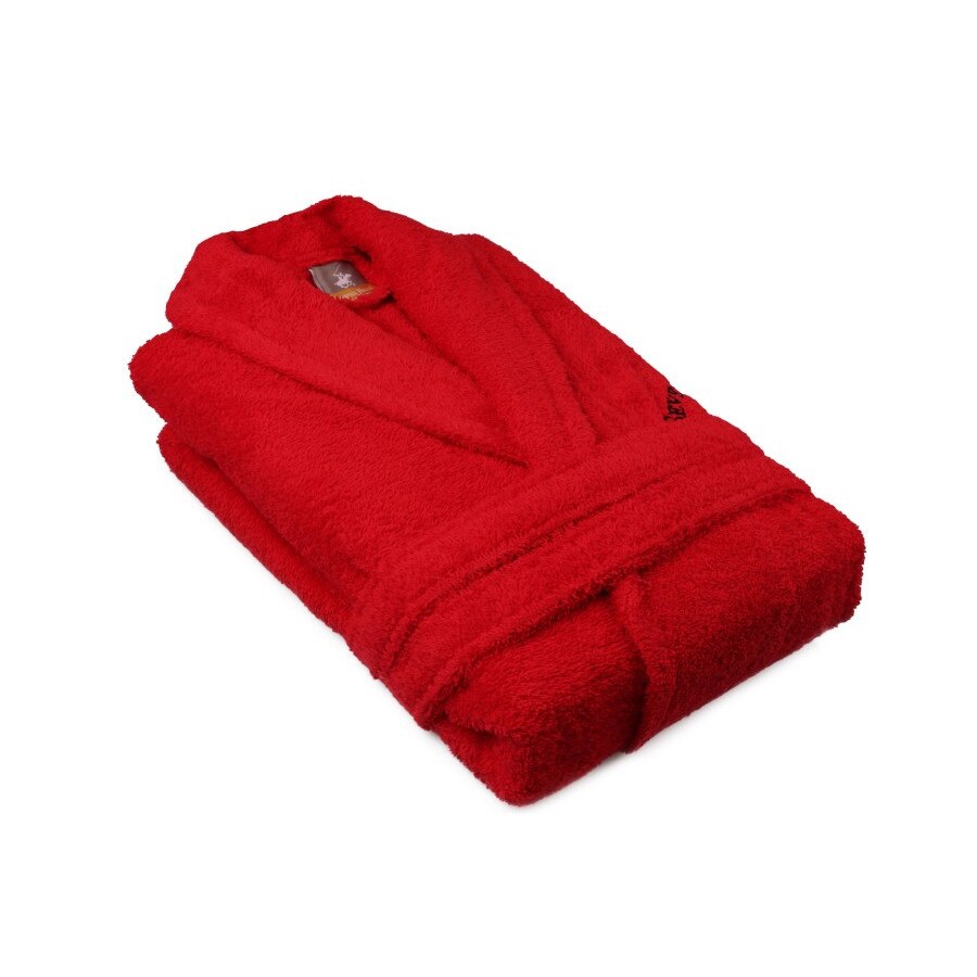 Halat de baie unisex bumbac, marime S/M, Beverly Hills Polo Club, Rosu