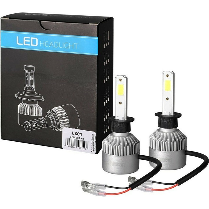 Комплект LED Диодни крушки M-Tech, LSC1, H1, 2 броя