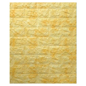 Tapet 3D Autocolant Galben, design caramida, rezistent la apa, 70cm x 77cm x 6 mm, JRH® Tapet 3D Autocolant Galben, design caramida, rezistent la apa, 70cm x 77cm x 6 mm, JRH®