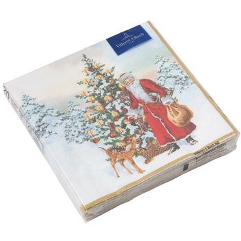 Set servetele hartie Villeroy & Boch, Winter Specials Santa with Fir Tree, 25x25cm Set servetele hartie Villeroy & Boch, Winter Specials Santa with Fir Tree, 25x25cm