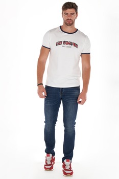 Lee Cooper, Blugi drepti cu aspect decolorat, Bleumarin, W33-L32 Lee Cooper, Blugi drepti cu aspect decolorat, Bleumarin, W33-L32