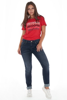 Lee Cooper, Blugi cu aspect usor decolorat, Bleumarin inchis Lee Cooper, Blugi cu aspect usor decolorat, Bleumarin inchis