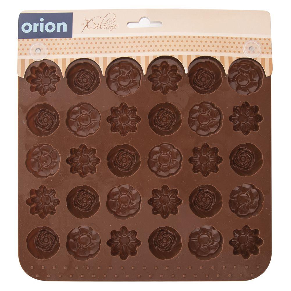 Forma praline, Orion, Silicon, 30 compartimente, Maro